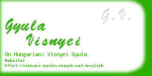 gyula visnyei business card